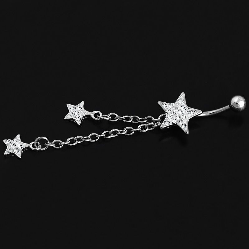 Korean Version Long Five-pointed Star Belly Button Button Belly Button Nail