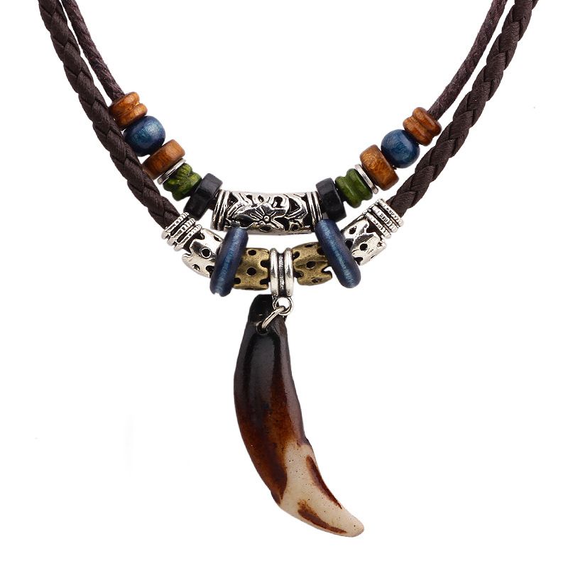 Ethnic Style Necklace Jewelry Moon Stone Pendant Jewelry Men's Necklace Wholesale