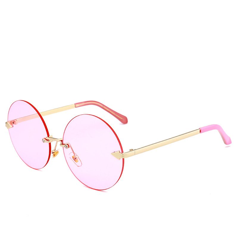 New Frameless Sunglasses Arrow Large Size Round Women's Sunglasses Wholesale