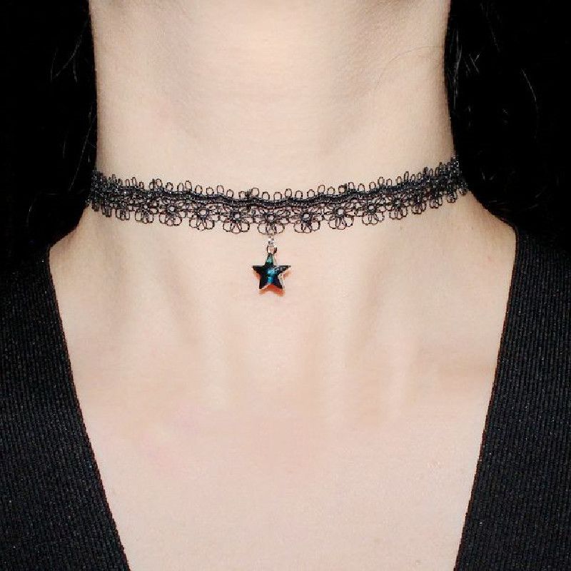 Simple Short Dark Star Collar Necklace Wholesale