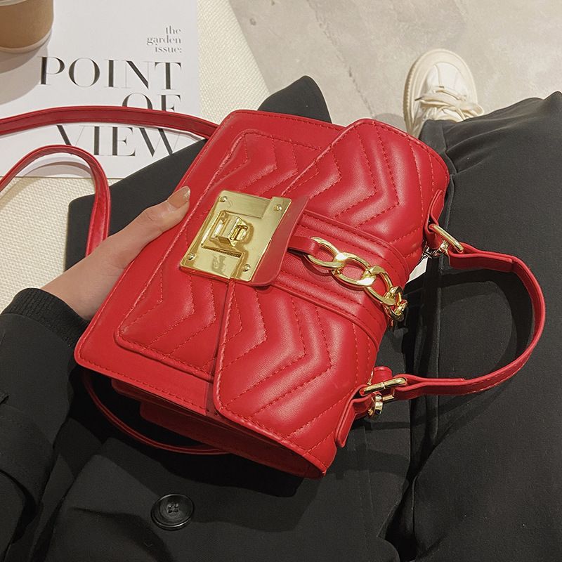 Mode Beiläufige Kleine Quadratische Tasche Einfarbig Schulter Messenger Bag Großhandel