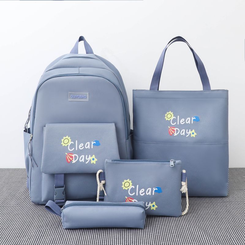 Four-piece Backpack Campus Large-capacity School Bag Wholesale