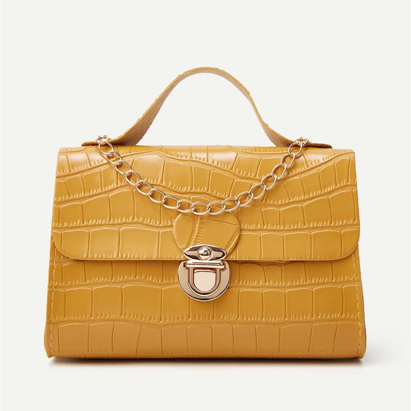 Fashion Square Bag Portable Messenger Shoulder Bag Crocodile Pattern Chain Bag