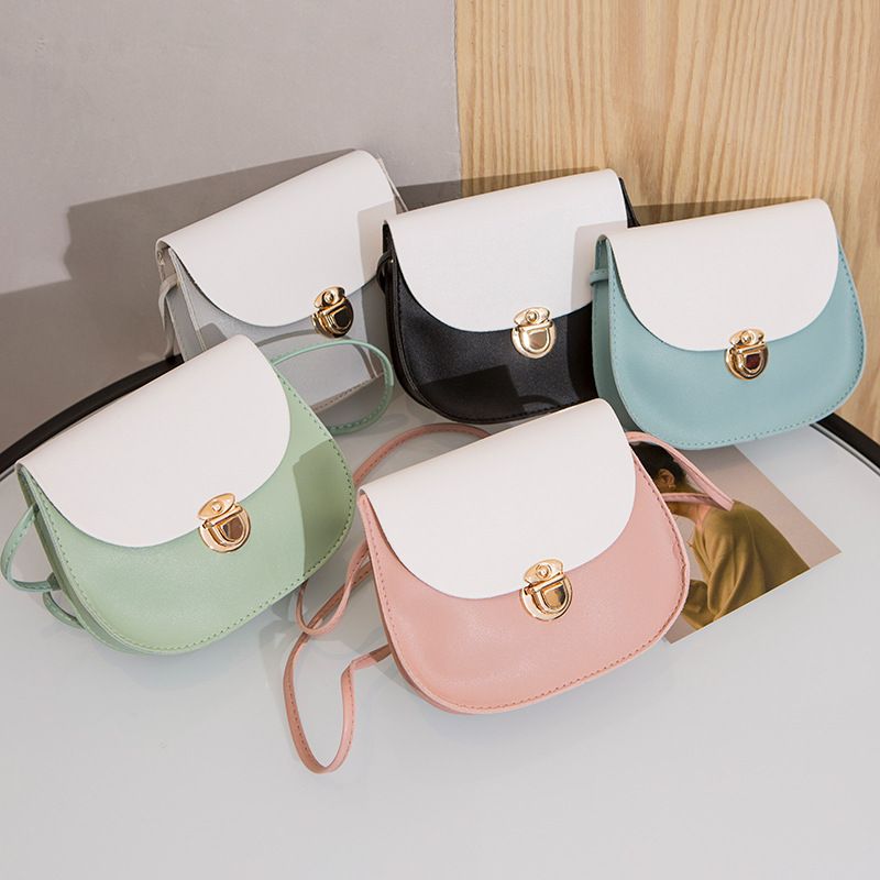 Women's Popular Semi-circle Small Bag Urban Simple Fashion Small Square Bag Pure Color Cute Shoulder Bag