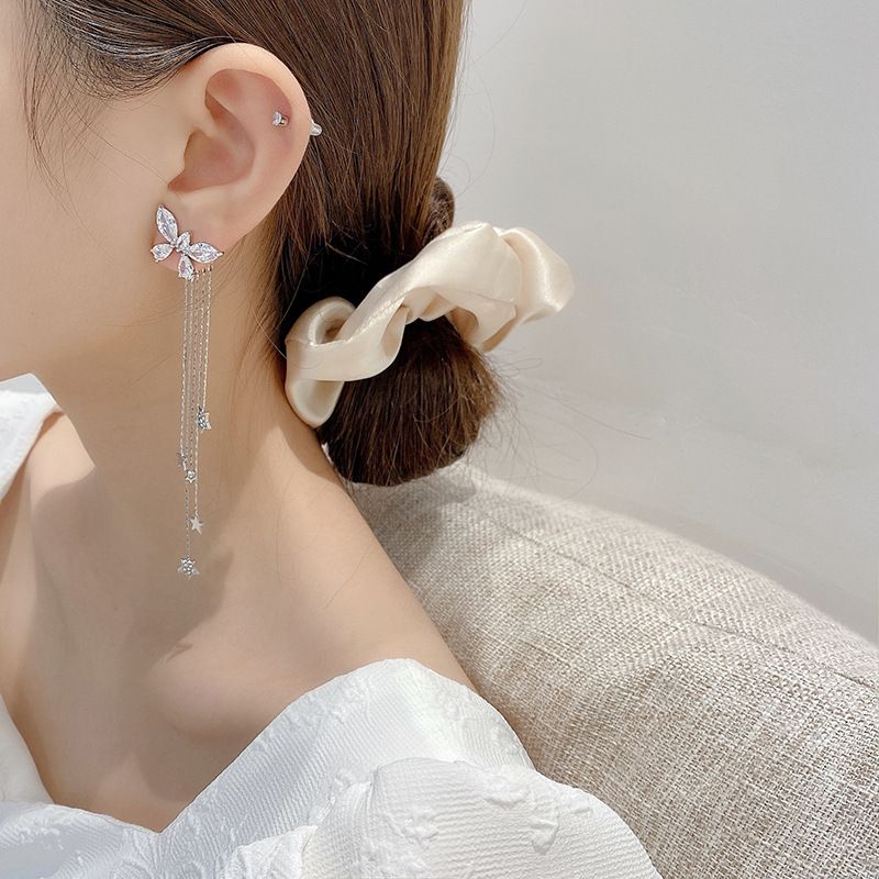 Pendientes Largos De Borla De Moda Pendientes De Lazo De Corea Femeninos