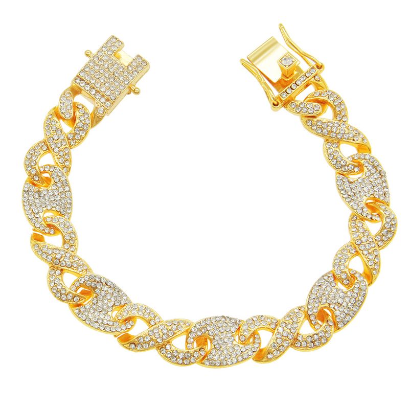 Bracelet À Boucle De Nez De Cochon Avec Boucle De 8 Mots Et Couture Créative En Diamant Complet