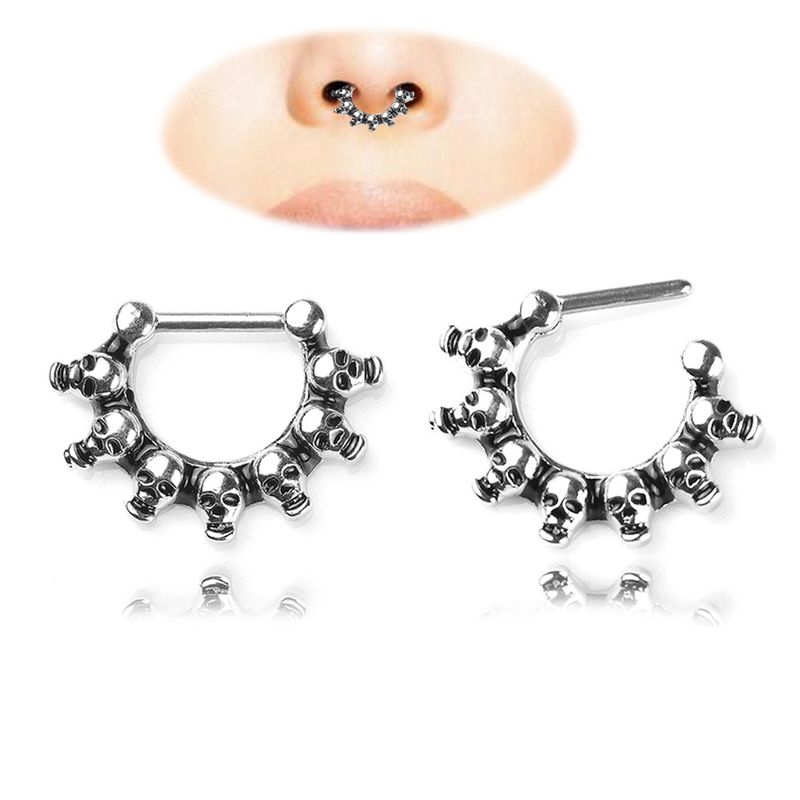 Totenkopf Ohrringe Stahlohrringe Nasenring Ohrringe Piercingschmuck