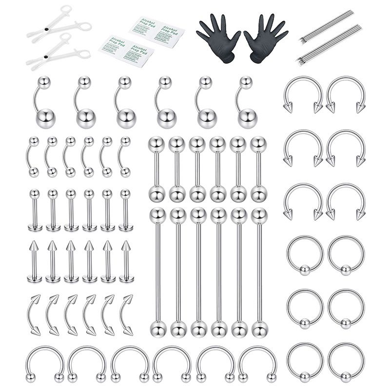 Fashion 60 Pieces Of Accessories Combination Perforation Tool Set Piercing Jewelry Set