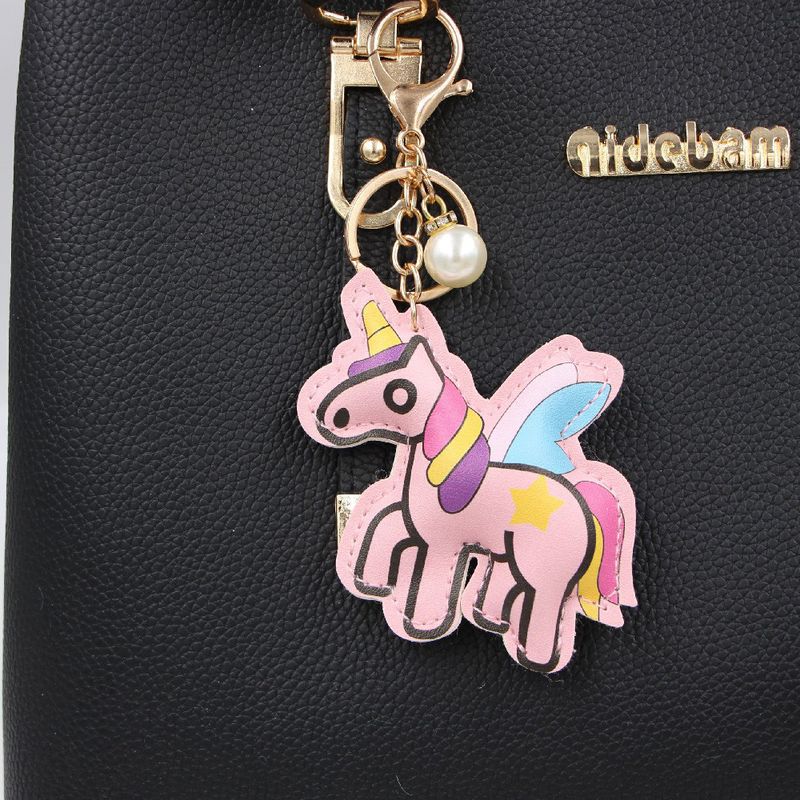 Animal Pegasus Unicorn Leather Bag Key Chain Pendant Bag Pendant Keychain