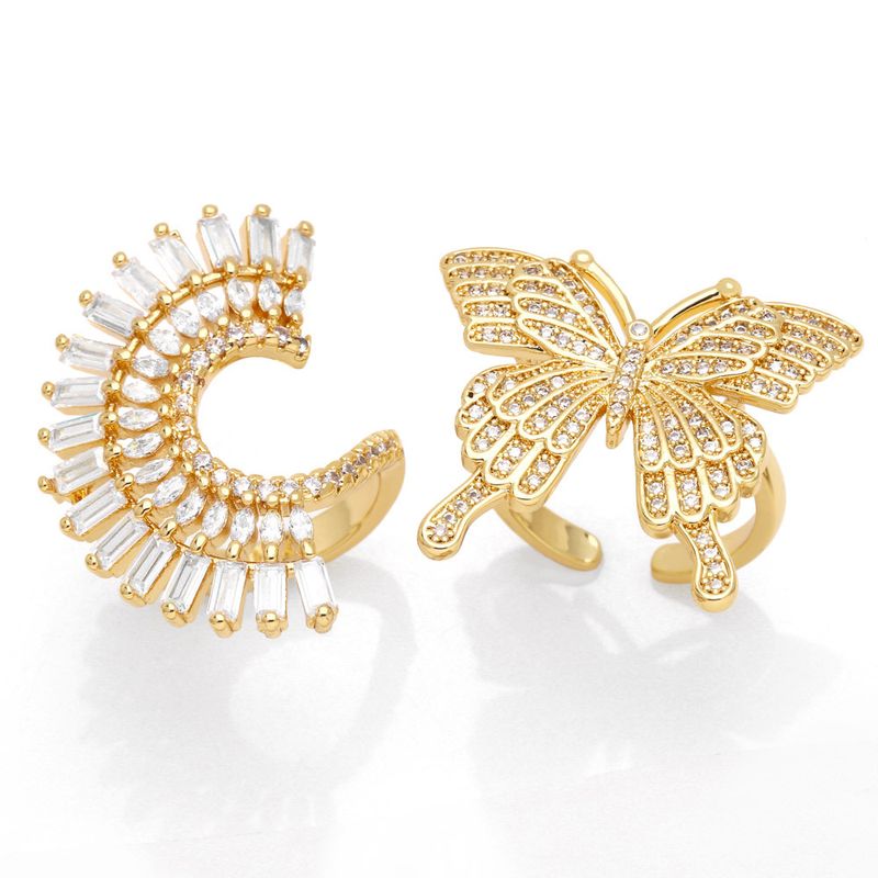 Fashion Butterfly Open Simple Tide Niche Design Sense Personality Copper Ring