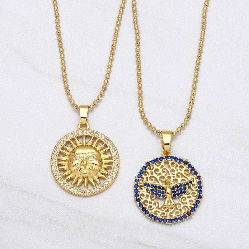 European And American Creative Personality Design Sun Pendant Copper Necklace