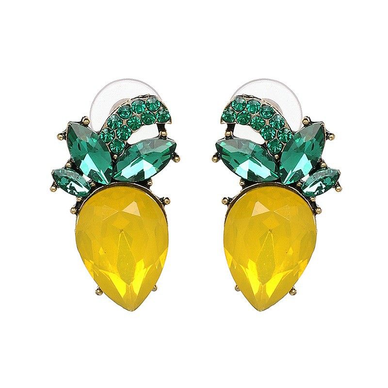 New Pineapple Cute Diamond-studded European And American Women's Earrings