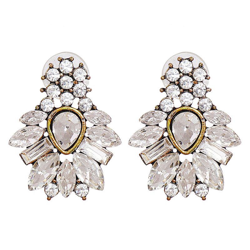 Nouvelles Boucles D&#39;oreilles Féminines Au Design Simple Boucles D&#39;oreilles En Verre Transparent Avec Diamants