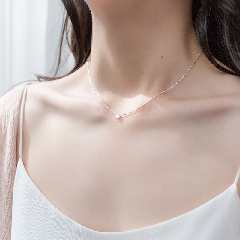 Korean Fashion New Simple Star Necklace Female Creative Copper Clavicle Chain