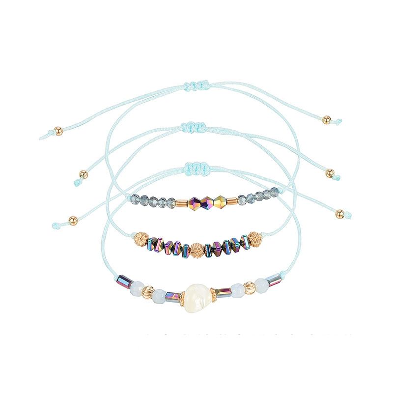 Nouveau Bracelet En Cristal De Couleur Tissé Empilé Shell Ensemble De Bracelet Multicouche Papillon Gland