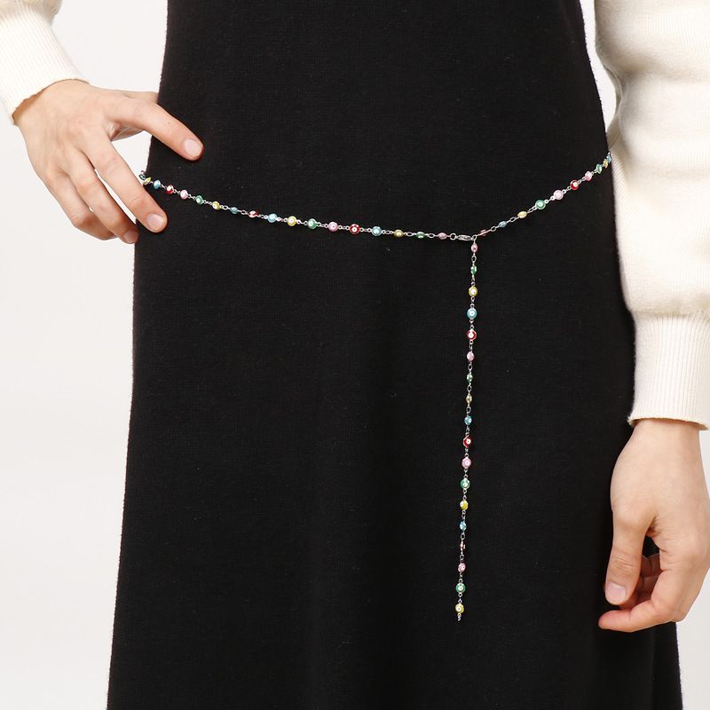 European And American Stitching Chain Waist Chain Fashion Devil's Eye Single-layer Dress Accessories