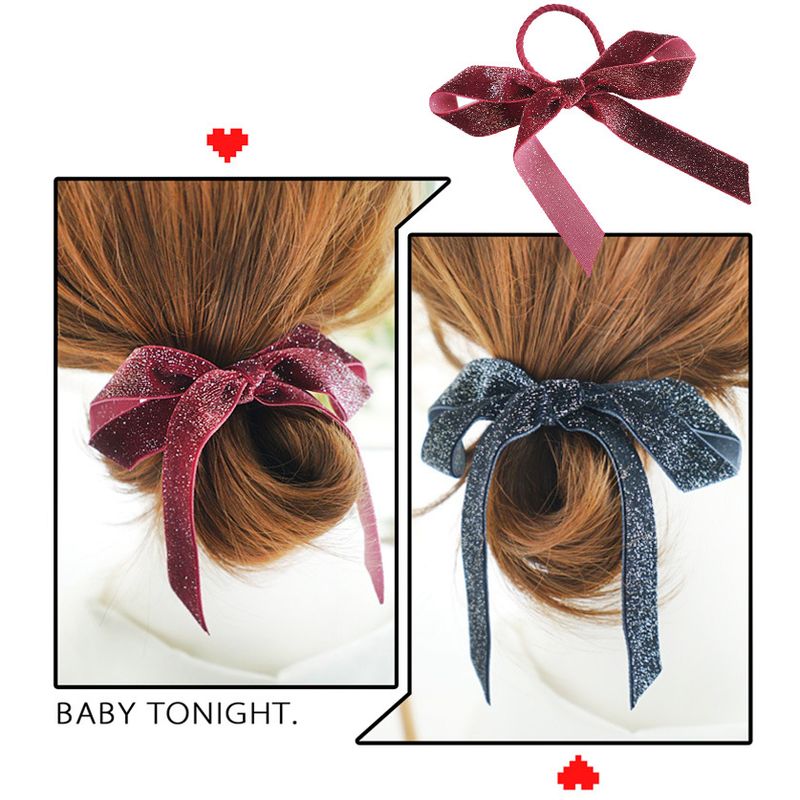 Retro Velvet Streamer Velvet Ribbon Bow Hair Scrunchies
