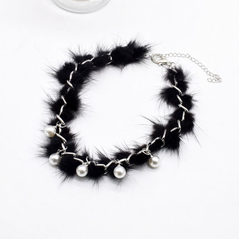 Autumn And Winter Necklace Fur Chain Stitching Necklace Niche Design Clavicle Chain
