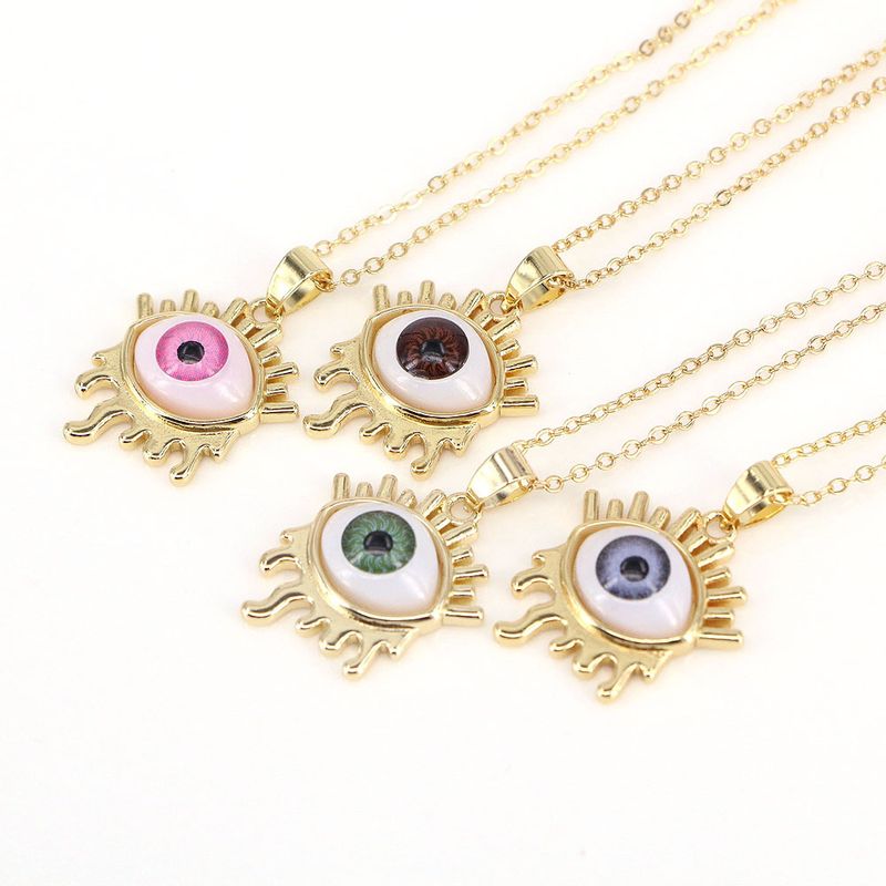 New Jewelry Fashion Demon Eye Necklace Geometric Pendant Clavicle Chain