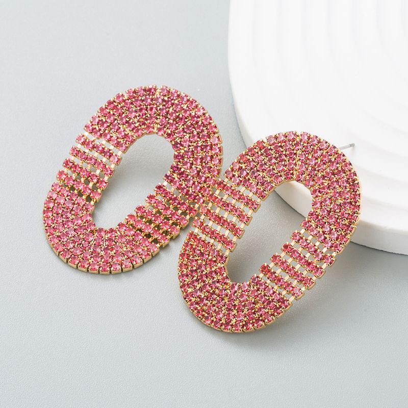 Fashion Diamond Geometric Chain Earrings Simple Earrings
