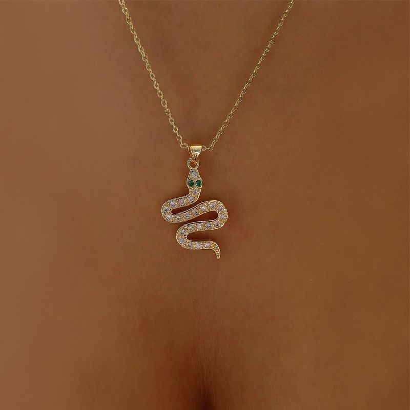 Fashion Full Diamond Snake Shape Rhinestone Necklace