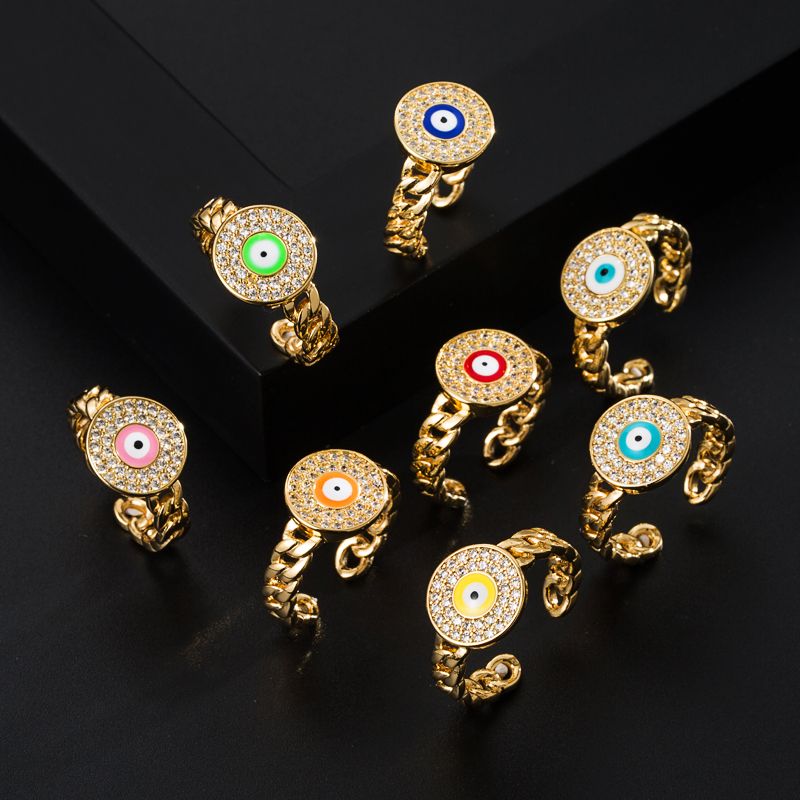 Fashion Copper Micro-set Zircon Geometric Trend Ring Accessories Wholesale