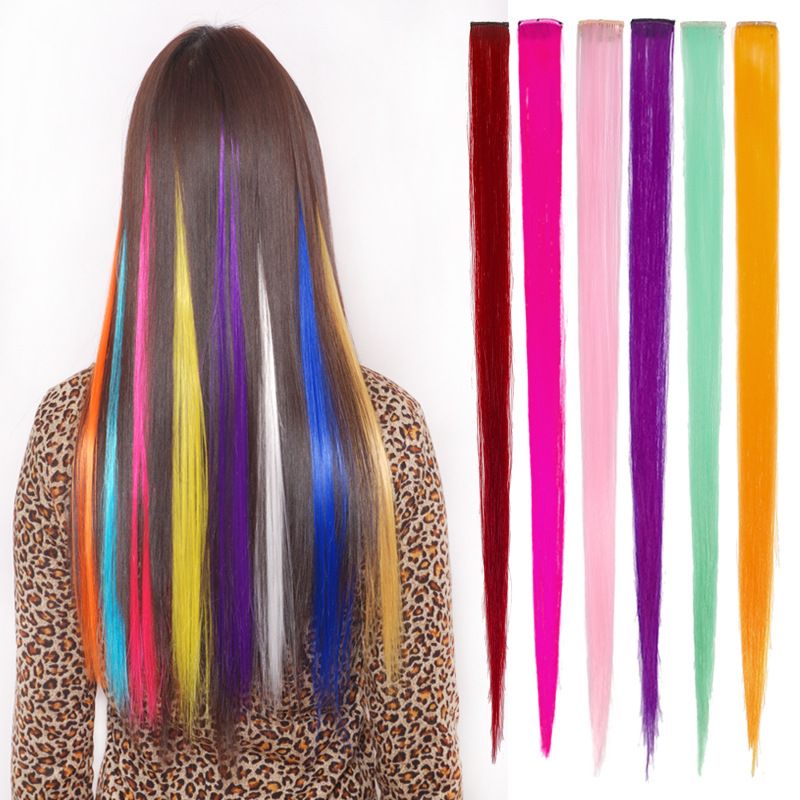 Fashionable Color Gradient One Piece Of Straight Hair Extension Piece