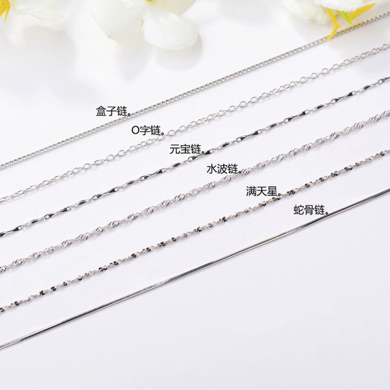 Korean Box Necklace Chain Snake Bone Water Wave Starry Ingot Clavicle Chain Jewelry
