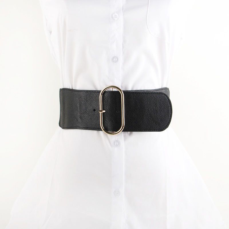 Korean Style Pin Buckle Loose Elastic Girdle Decoration Simple Black Belt Wholesale