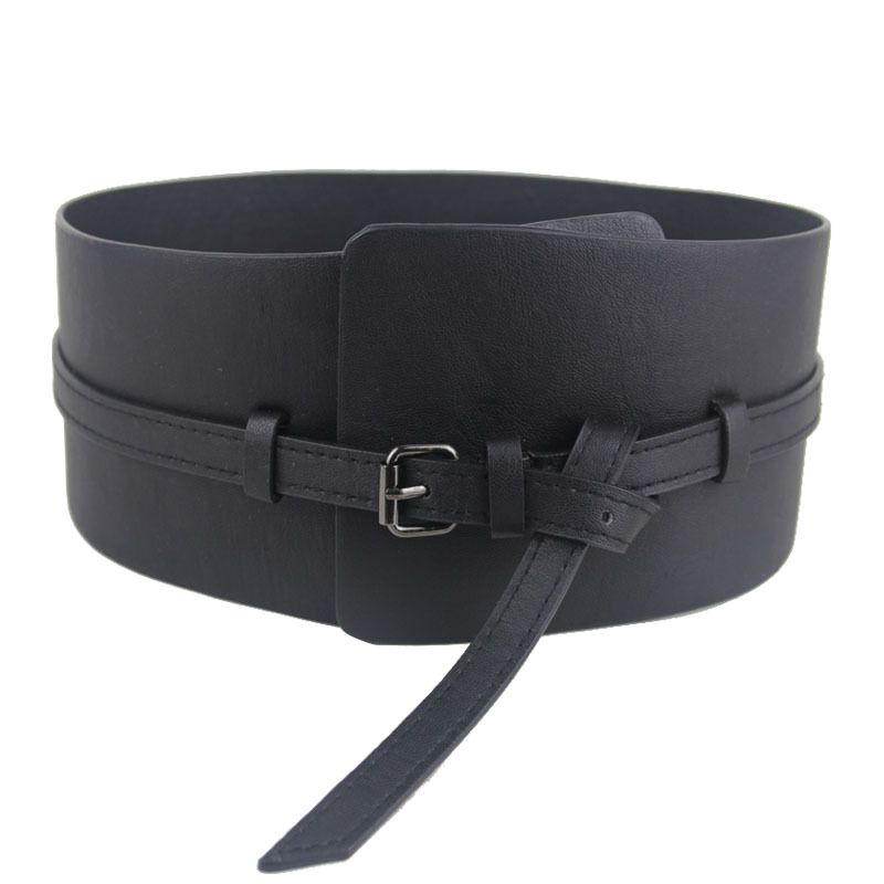 Cinturón Ancho De Moda Coreana Cinturón Ancho Curvado De Color Sólido Para Mujer