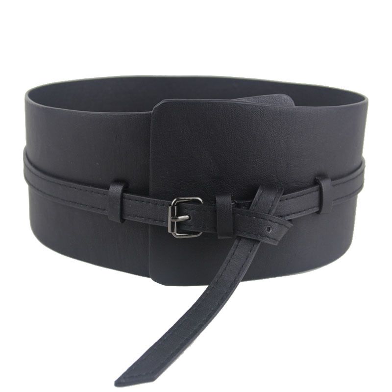 Korean Fashion Wide Belt Solid Color Curved Waistband Women's Wide Belt