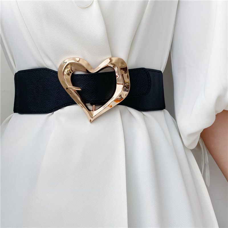 Korean Version Of Heart-shaped Buckle Elastic Girdle Women's Belt Wholesale