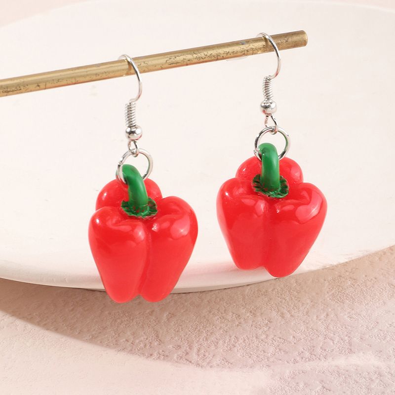 Creative Red Pepper Funny Personality Vegetable Ear Hook Earrings