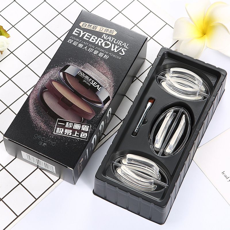 Double Layer Two-color Lazy Seal Eyebrow Powder Waterproof Eyebrow Powder