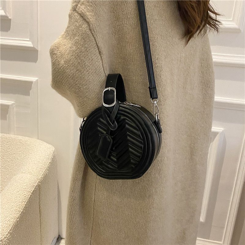 Korean Fashion Small Round Bag Handbag Rhombus Shoulder Messenger Bag