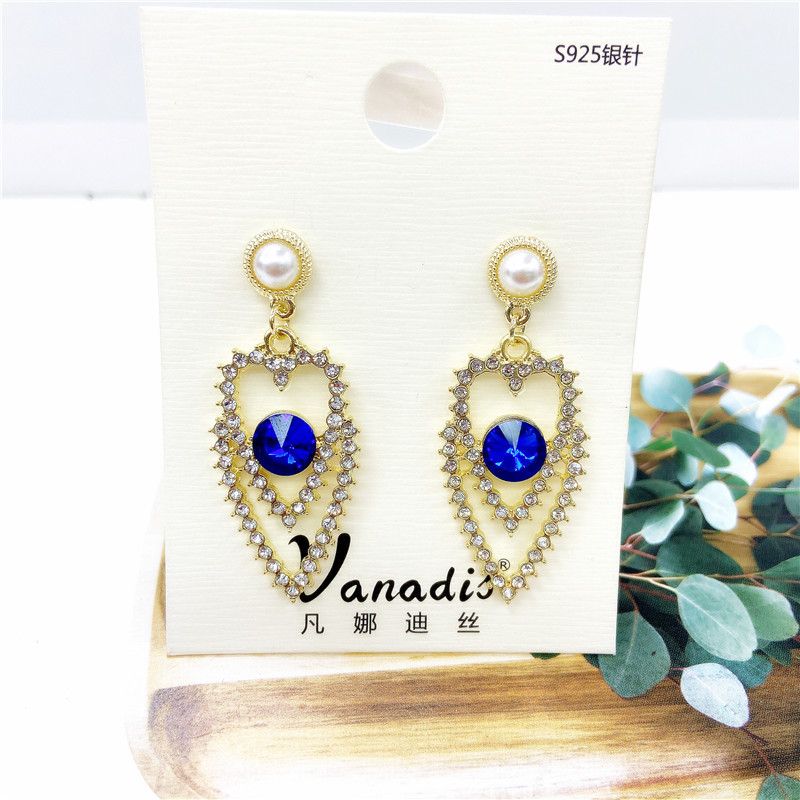 Exaggerated Diamond Retro Crystal  Female French Earrings