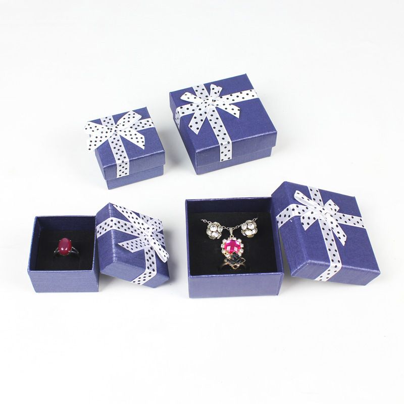 Ring Box Bowknot Jewelry Display Gift Pendant Necklace Earring Box