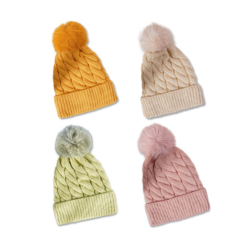 New Autumn And Winter Warm Woolen Hat Korean Fashion Fur Ball Knitted Hat