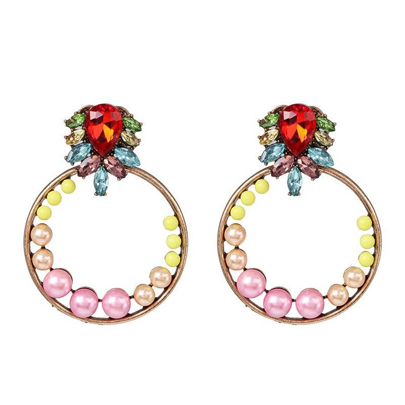 European And American Exaggerated Alloy Geometric Circle Earrings Female Wholesale