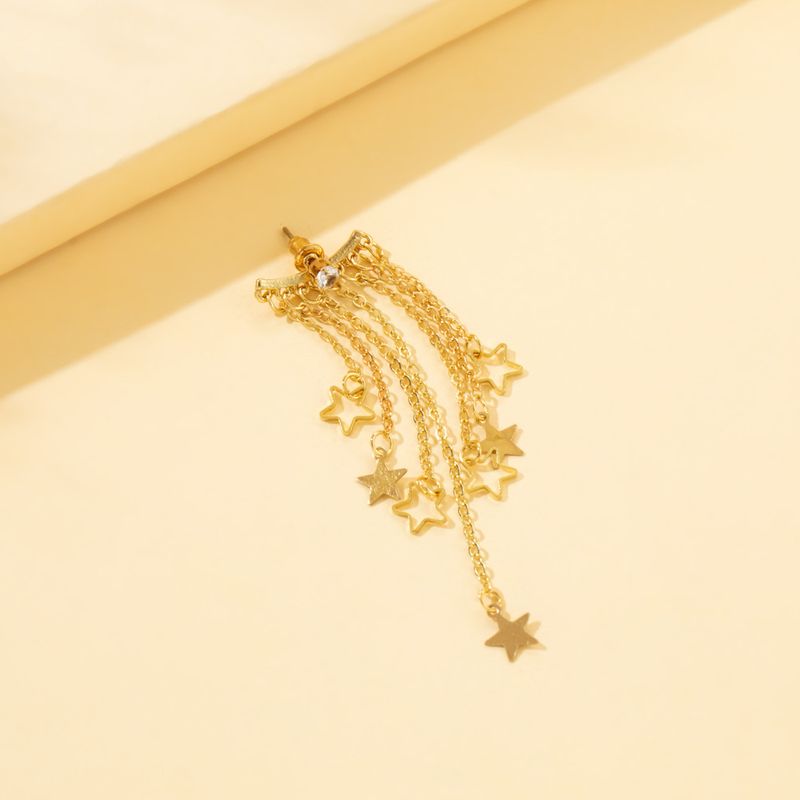 Fashion Lady Multi-layer Five-pointed Star Personality Tassel Earrings