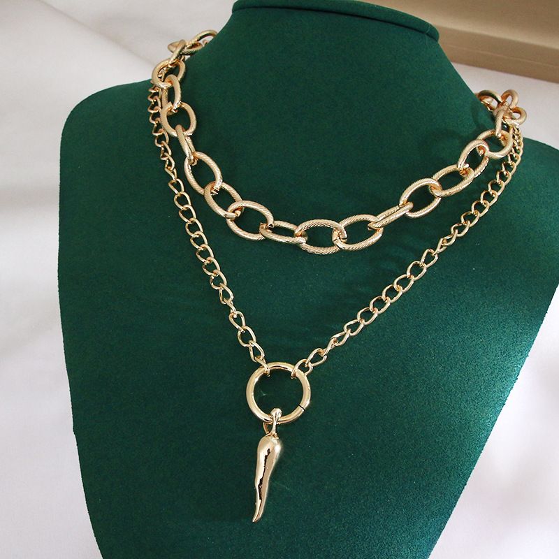 European And American Retro Exaggerated Hip-hop Double Large Gold Chain Thick Necklace