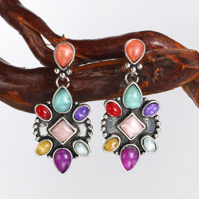 Colored Bohemia Retro Gemstone Earrings Drop Earring