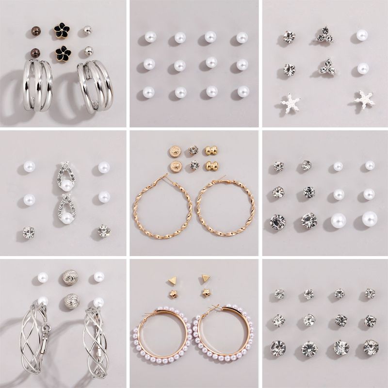 Fashion Classic Trend Lady Exquisite Hoop Earring Stud Earring Set