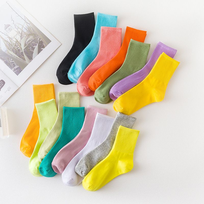 Candy-colored Long Tube Socks Casual Fashion Cotton Socks Winter Thickening Socks