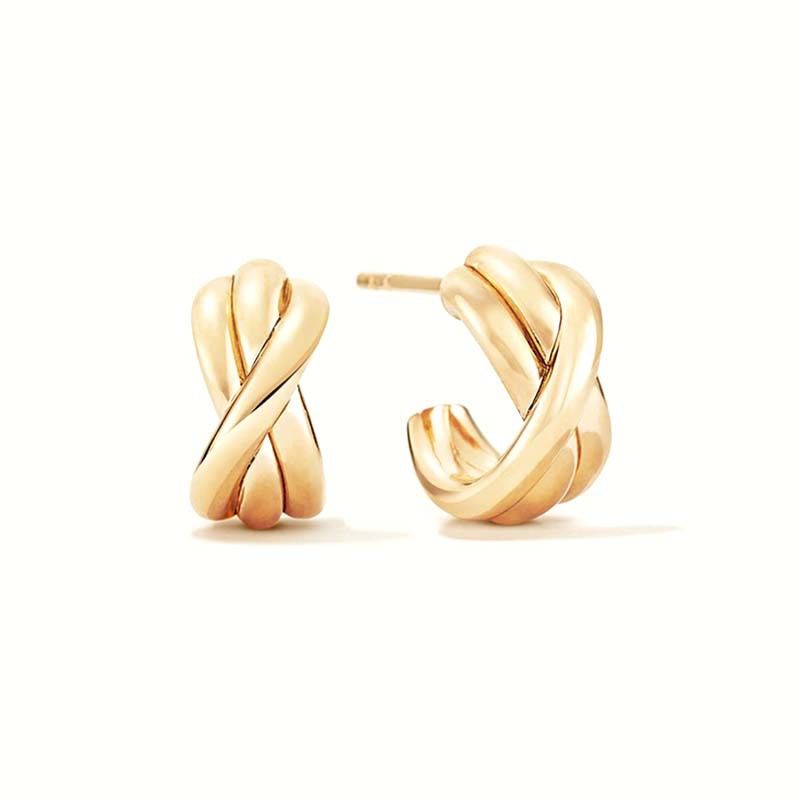 European And American New Cross-wrapped C-shaped Earrings