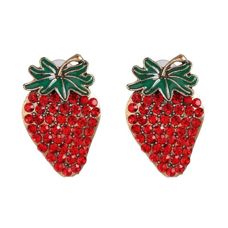 Neue Erdbeer-ohrringe Drei Dimensionale Ohrringe