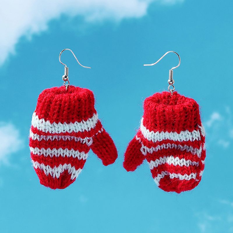 Korean Creative Knitted Woolen Gloves Earrings Wholesale