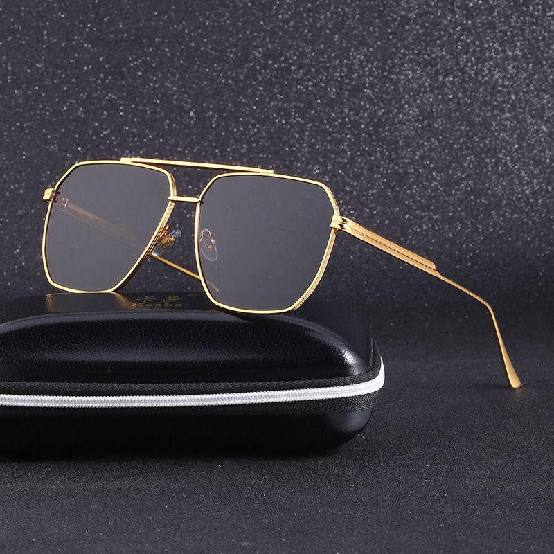 Retro Double Beam Shades Uv-proof Sunglasses Men's Trendy Casual Glasses