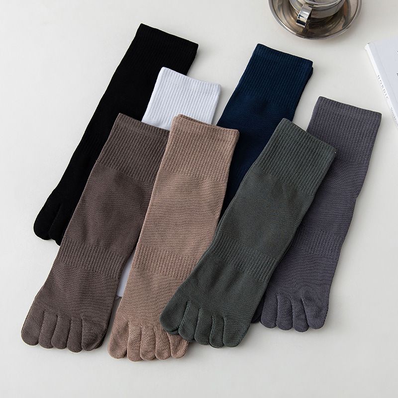 Five Finger Socks Men's Tube Socks Winter Cotton Deodorant Split Toe Socks