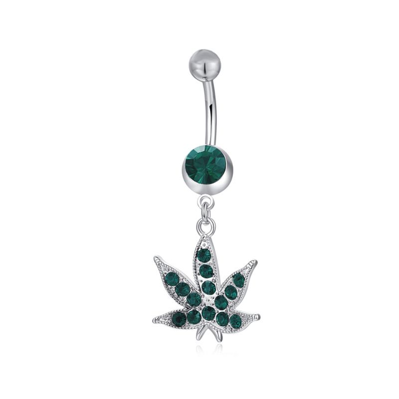 New Sexy Maple Leaf Stainless Steel Belly Button Ring